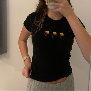 JOHN GALT/BRANDY MELVILLE Flower Mock Neck Size S